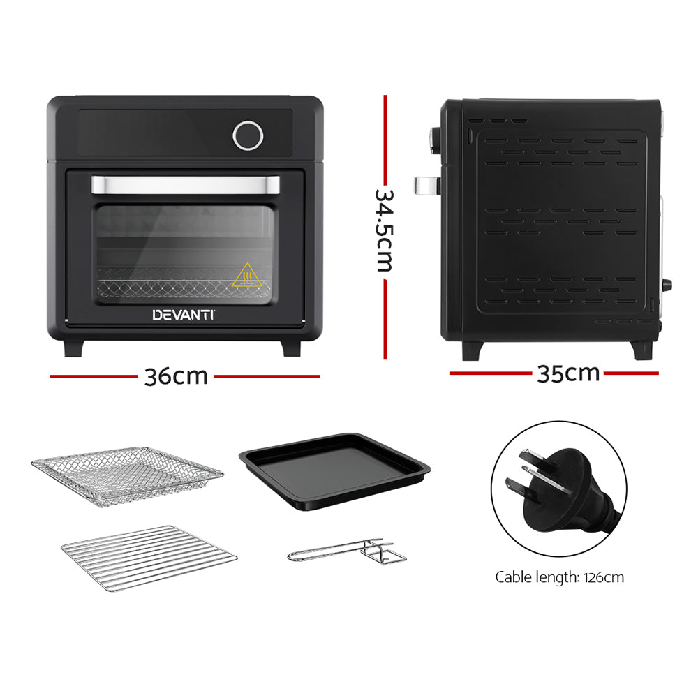 Devanti 20L Air Fryer Oven LCD Touch Black