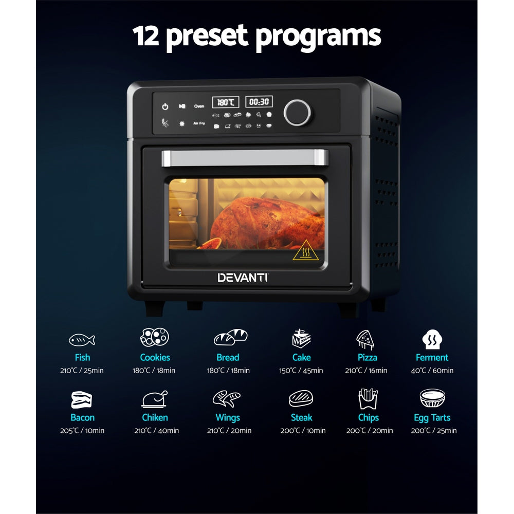 Devanti 20L Air Fryer Oven LCD Touch Black