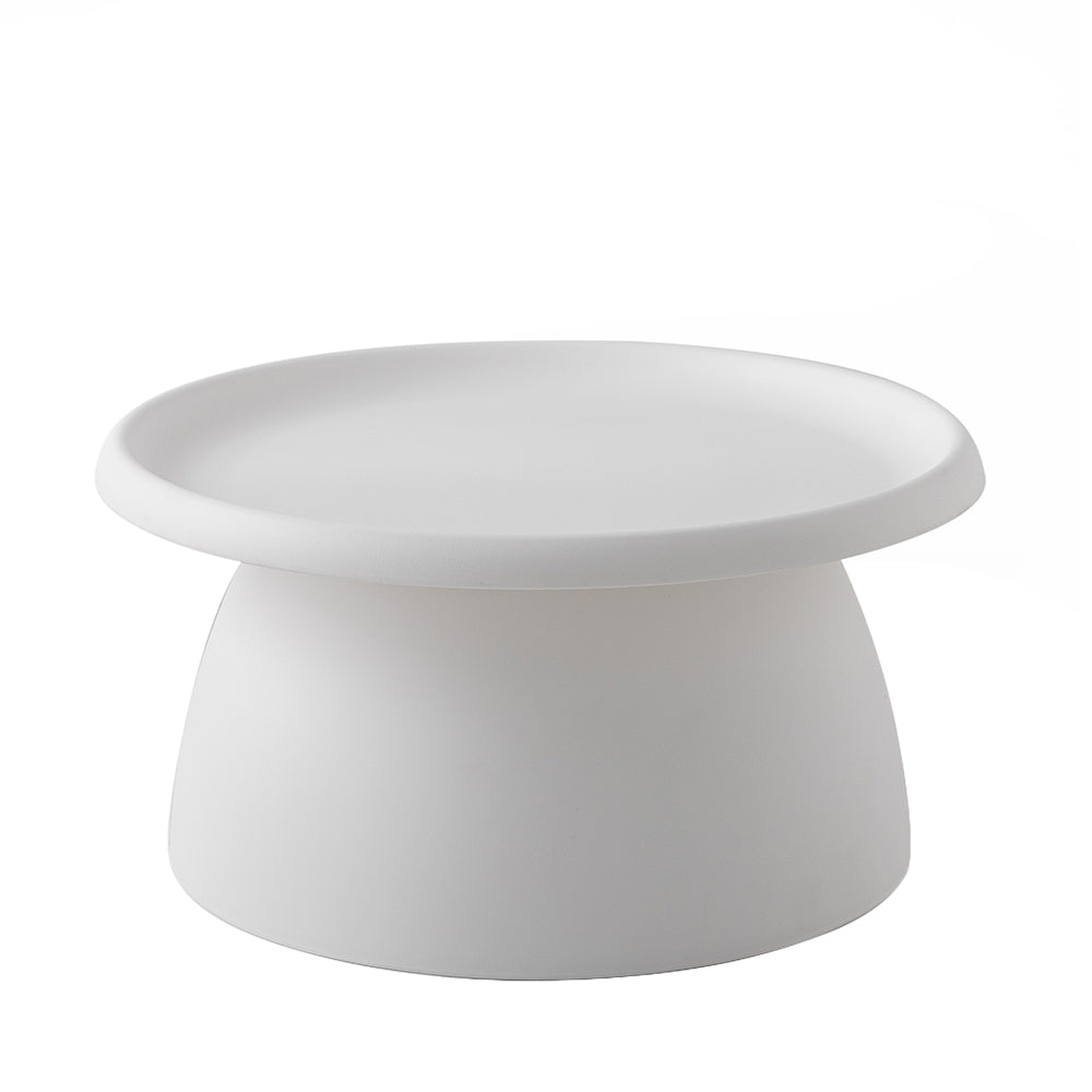 Round 71CM Coffee Table White Plastic