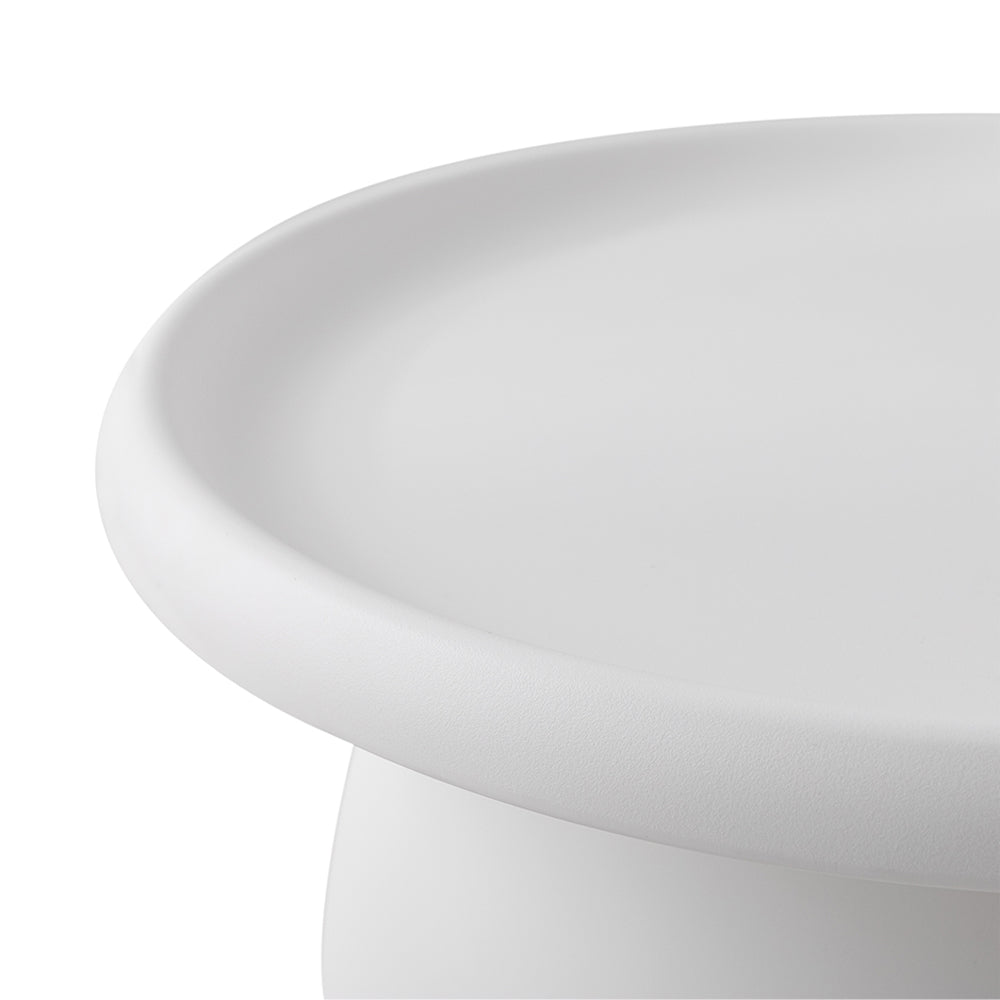 Round 71CM Coffee Table White Plastic