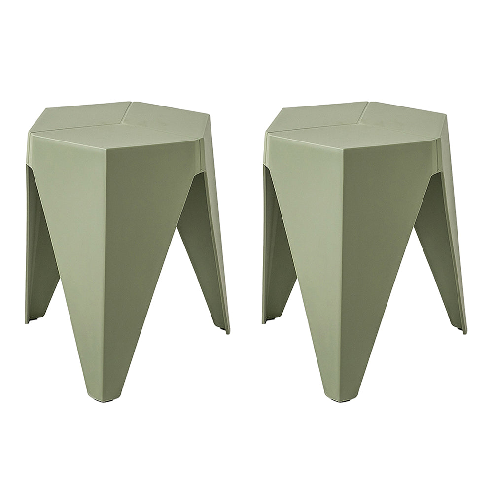 Puzzle Bar Stools 2-Pack Plastic Green