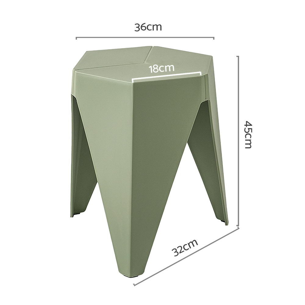 Puzzle Bar Stools 2-Pack Plastic Green