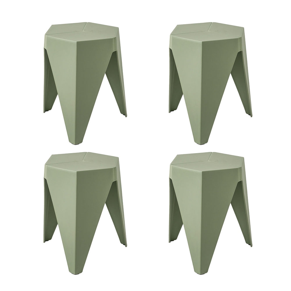 Puzzle 4PC Stackable Bar Stools Green