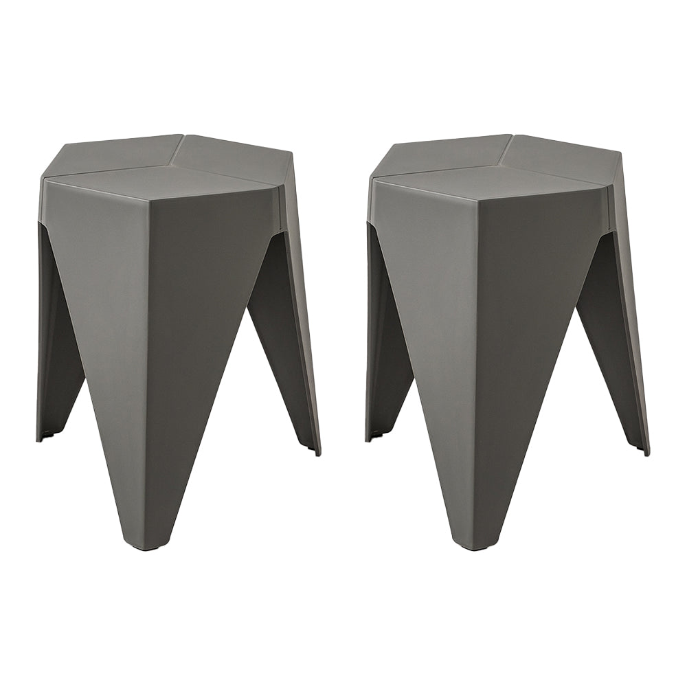 Puzzle Set of 2 Bar Stools Grey Polypropylene