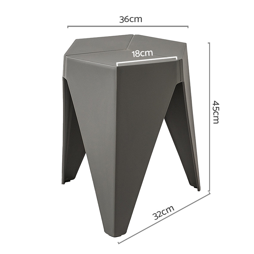 Puzzle Set of 2 Bar Stools Grey Polypropylene