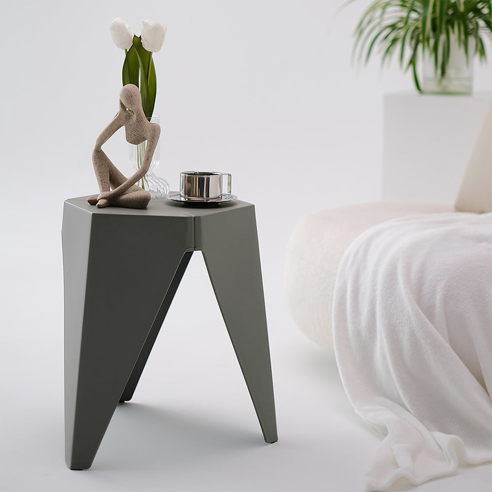 Puzzle Set of 2 Bar Stools Grey Polypropylene
