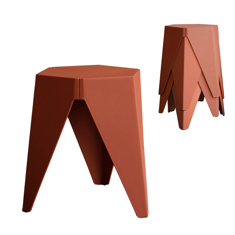Puzzle 4PC Stackable Bar Stools Red