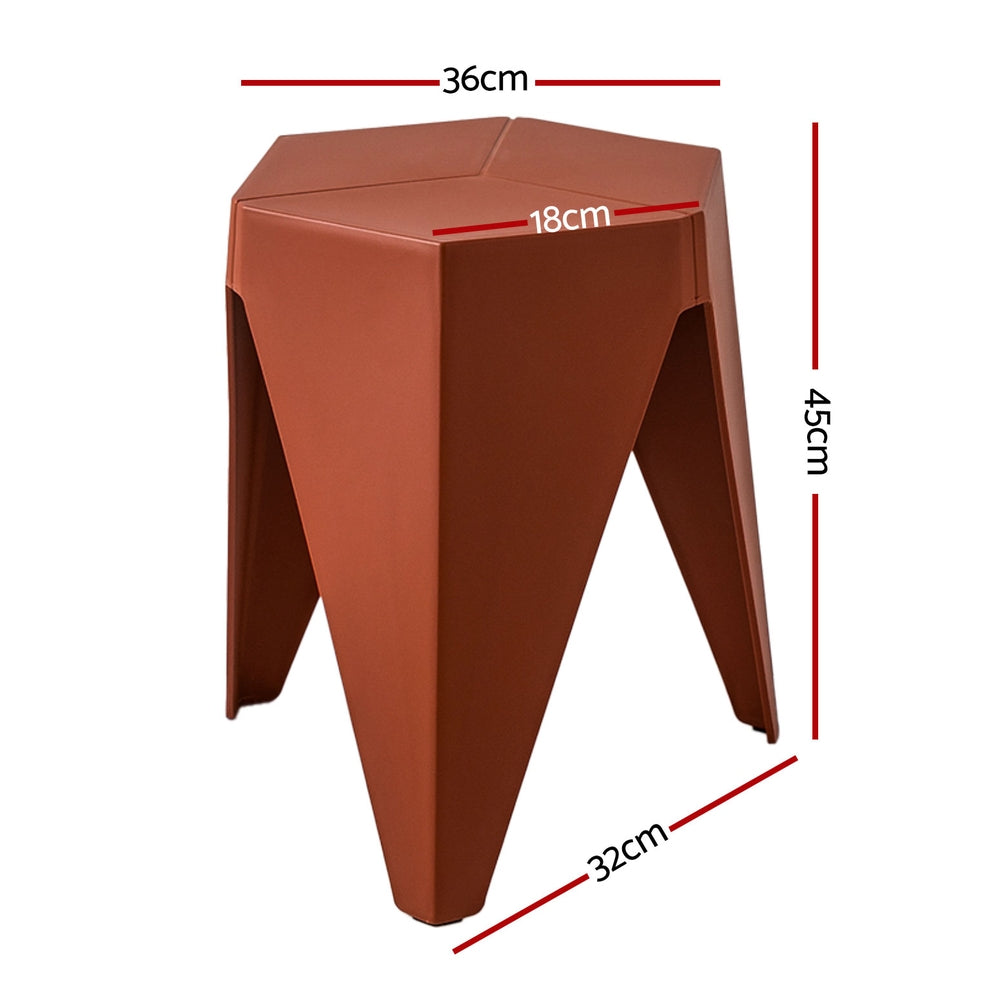 Puzzle 4PC Stackable Bar Stools Red