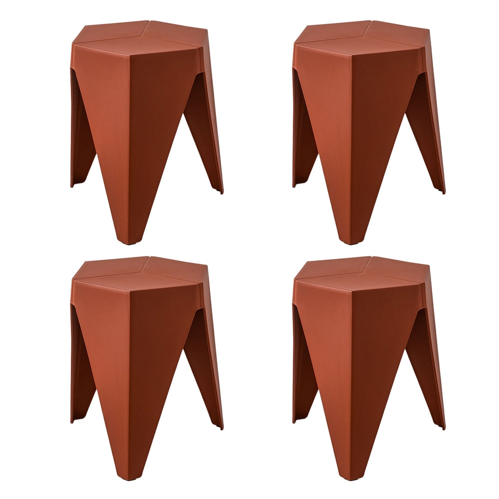 Puzzle 4PC Stackable Bar Stools Red
