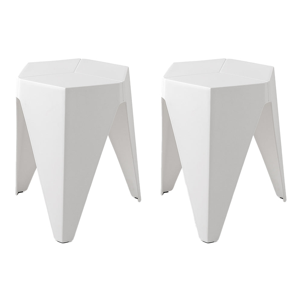 Puzzle 2-Pack Bar Stools Plastic White