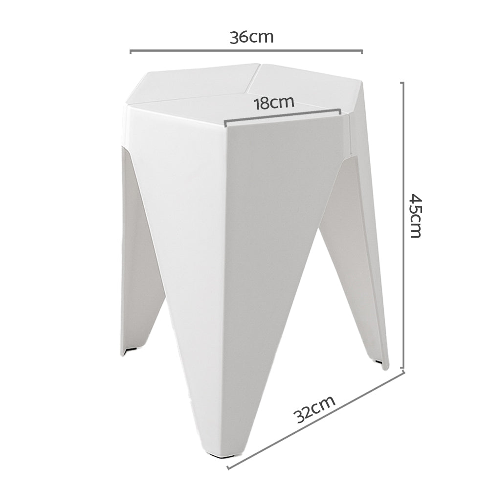 Puzzle 2-Pack Bar Stools Plastic White
