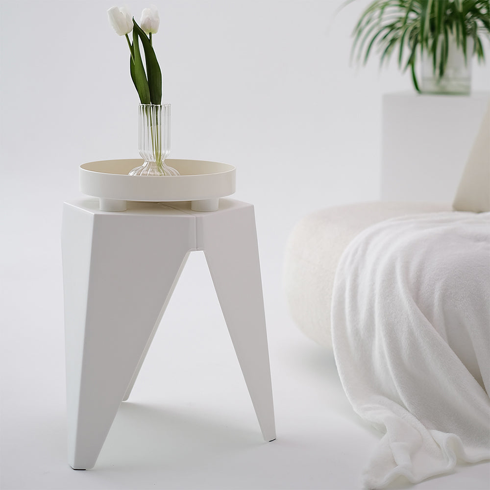 Puzzle 2-Pack Bar Stools Plastic White
