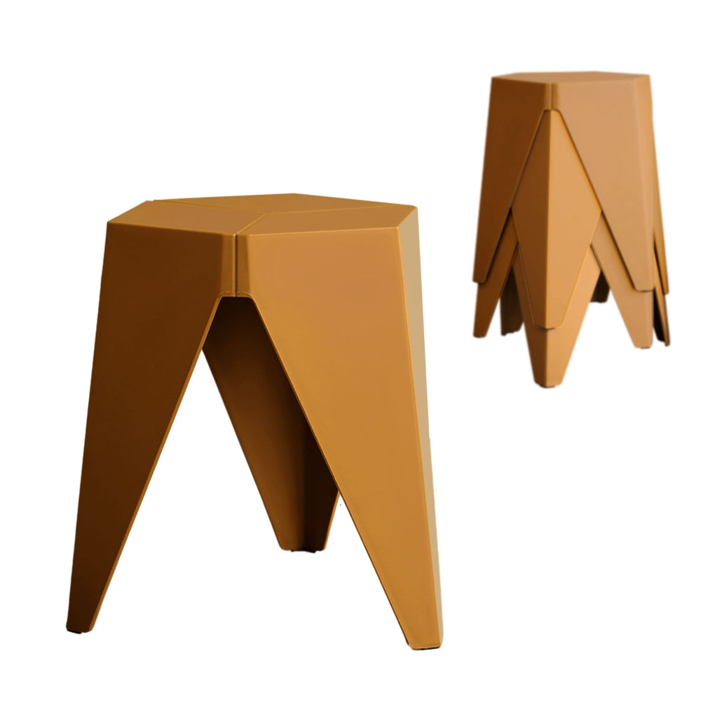 Puzzle 4PC Stackable Bar Stools Yellow