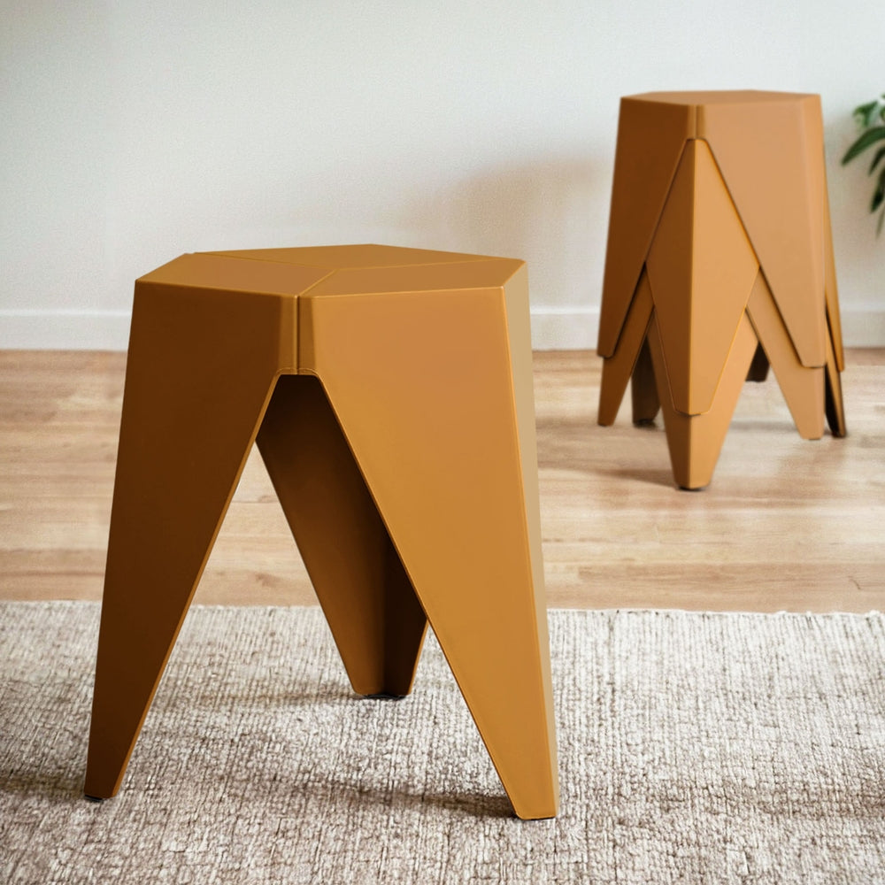 Puzzle 4PC Stackable Bar Stools Yellow