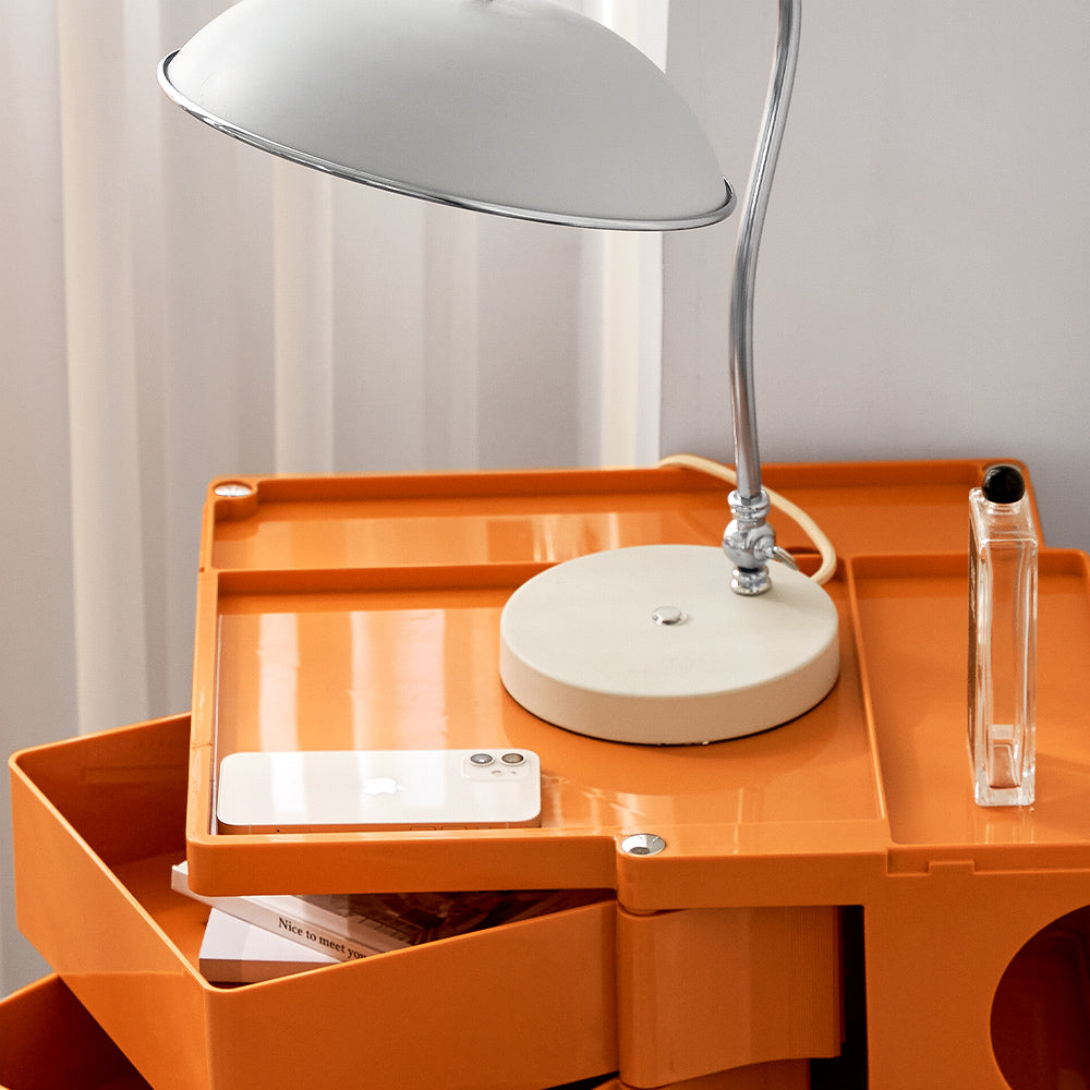 Boby 5-Tier Storage Trolley Bedside Table Orange