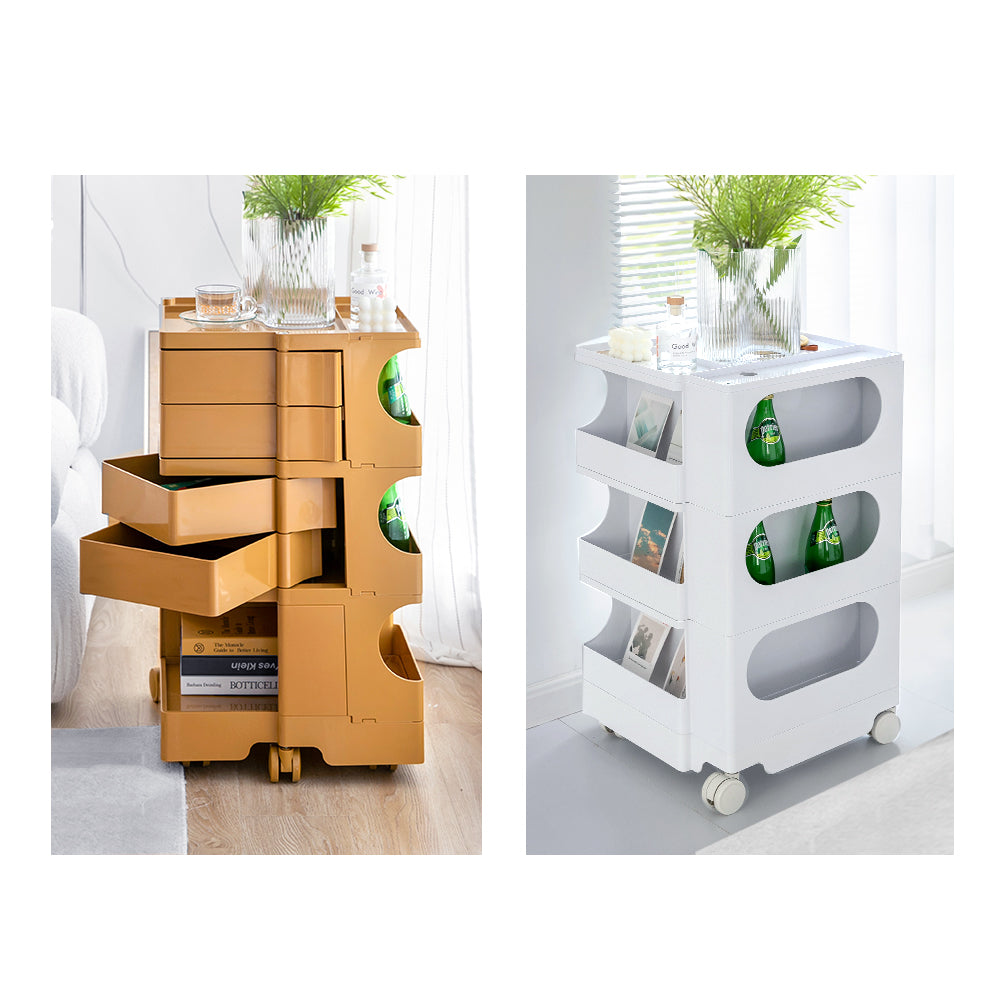 Boby 5-Tier Storage Trolley Bedside Table Orange