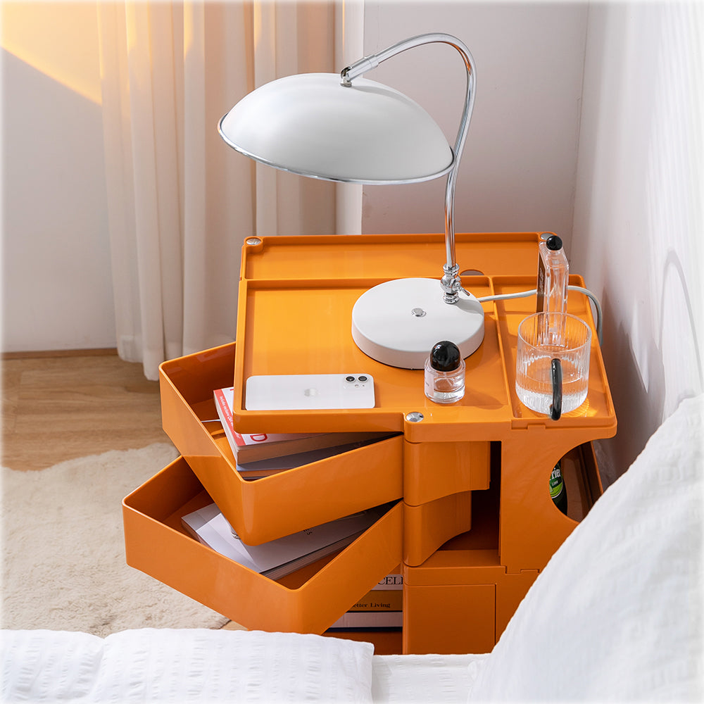 Boby Replica 3-Tier Bedside Table Storage Trolley Orange