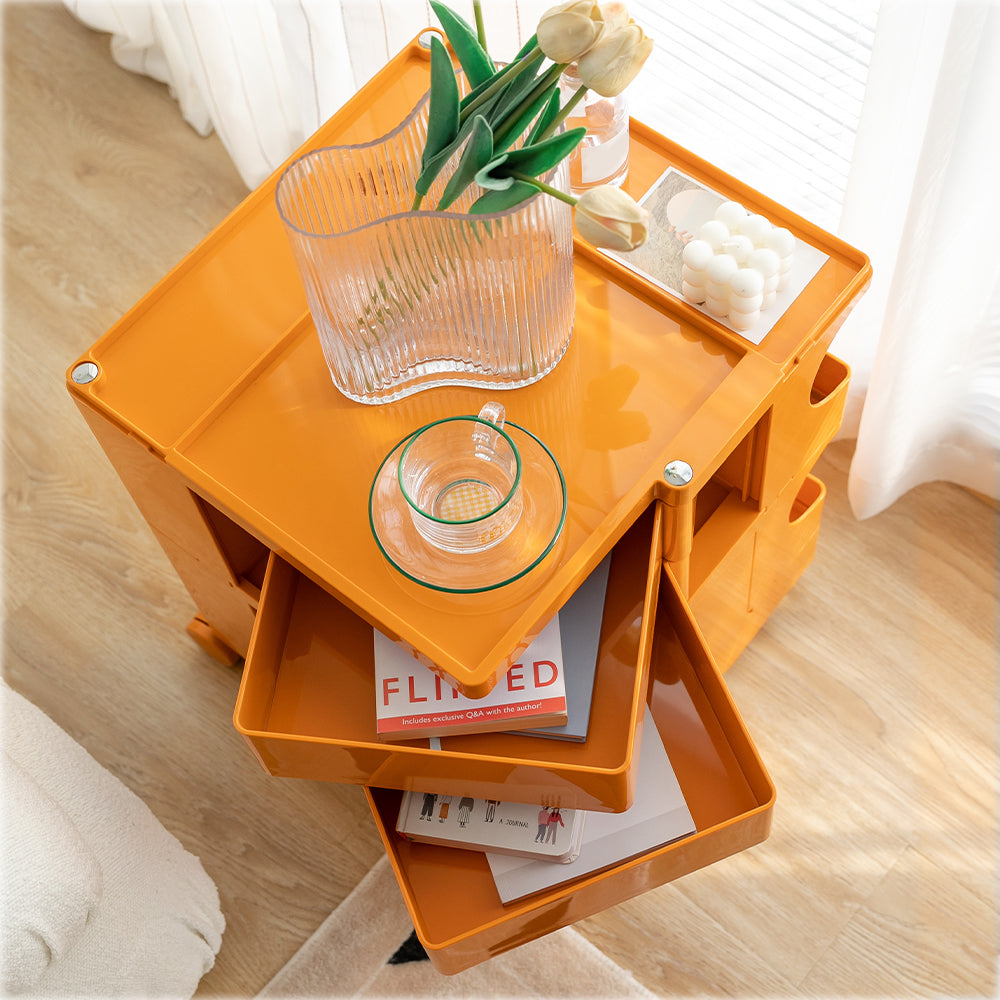 Boby Replica 3-Tier Bedside Table Storage Trolley Orange