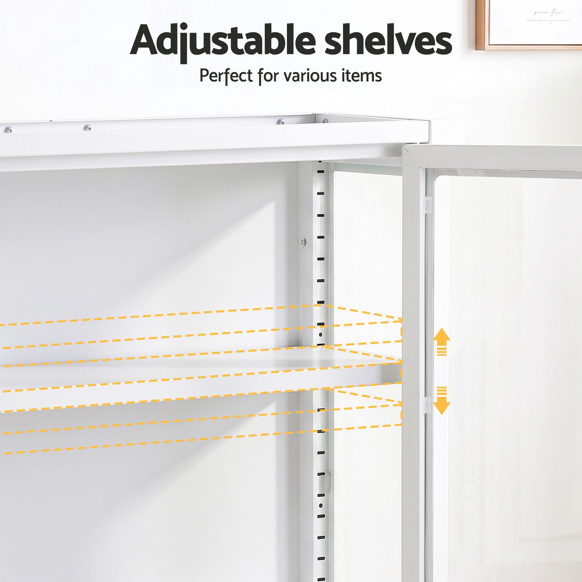 Artiss Buffet Cabinet Sideboard Wall Mounted Clear Display Storage 60cm White