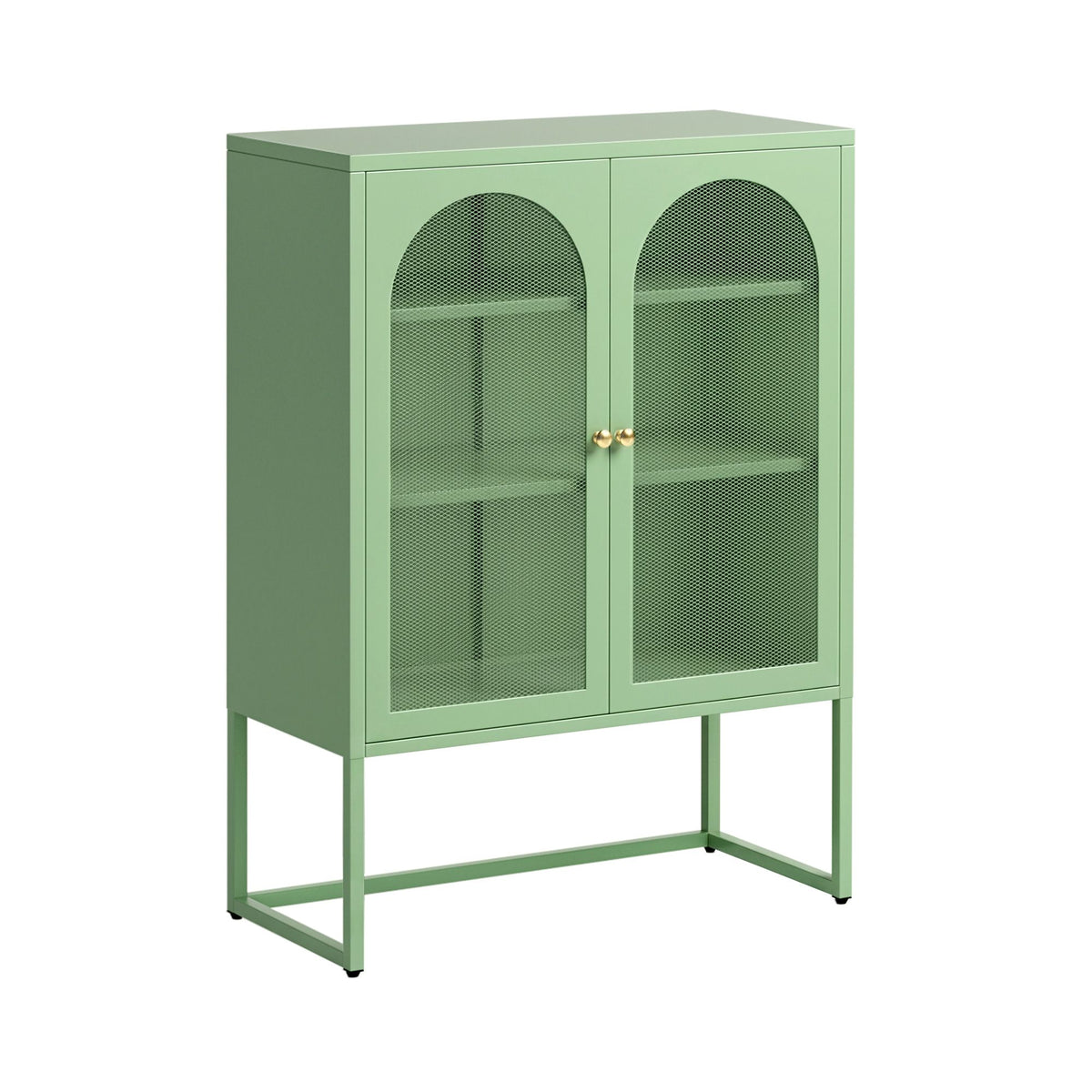 ELMA Metal Buffet Sideboard Cabinet Light Green
