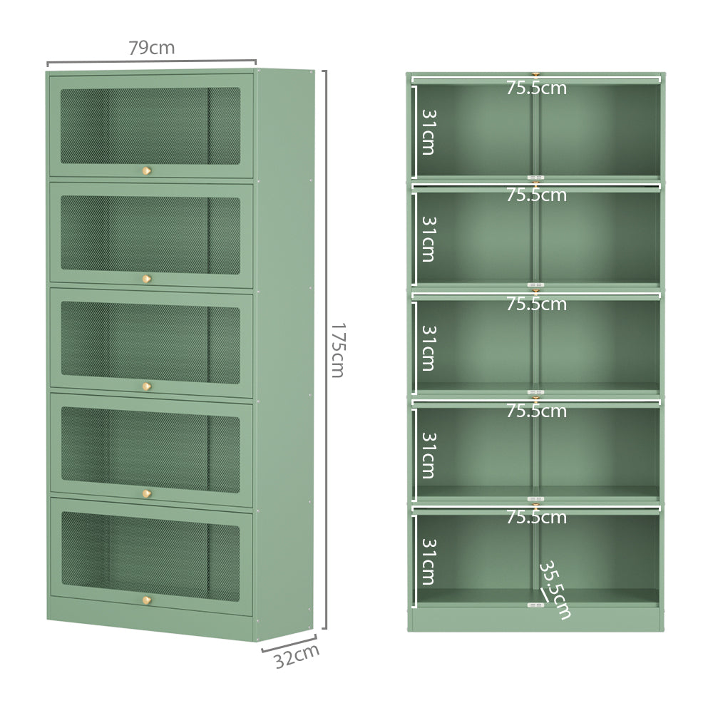 ELIA Green Metal Buffet Sideboard Cabinet