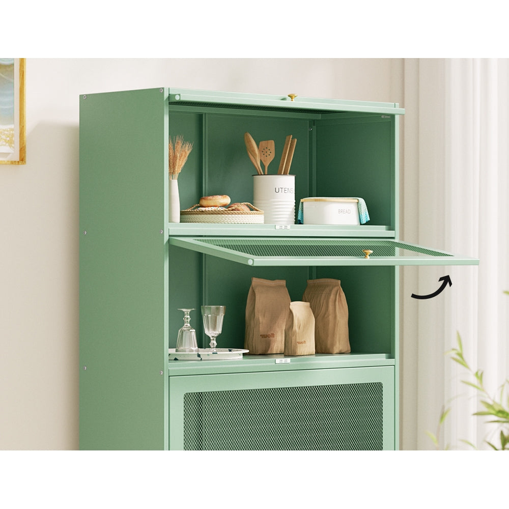 ELIA Green Metal Buffet Sideboard Cabinet