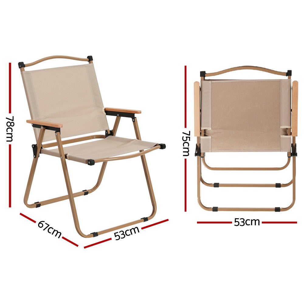 Gardeon Portable Folding Beach Chair Outdoor Camping Steel Frame