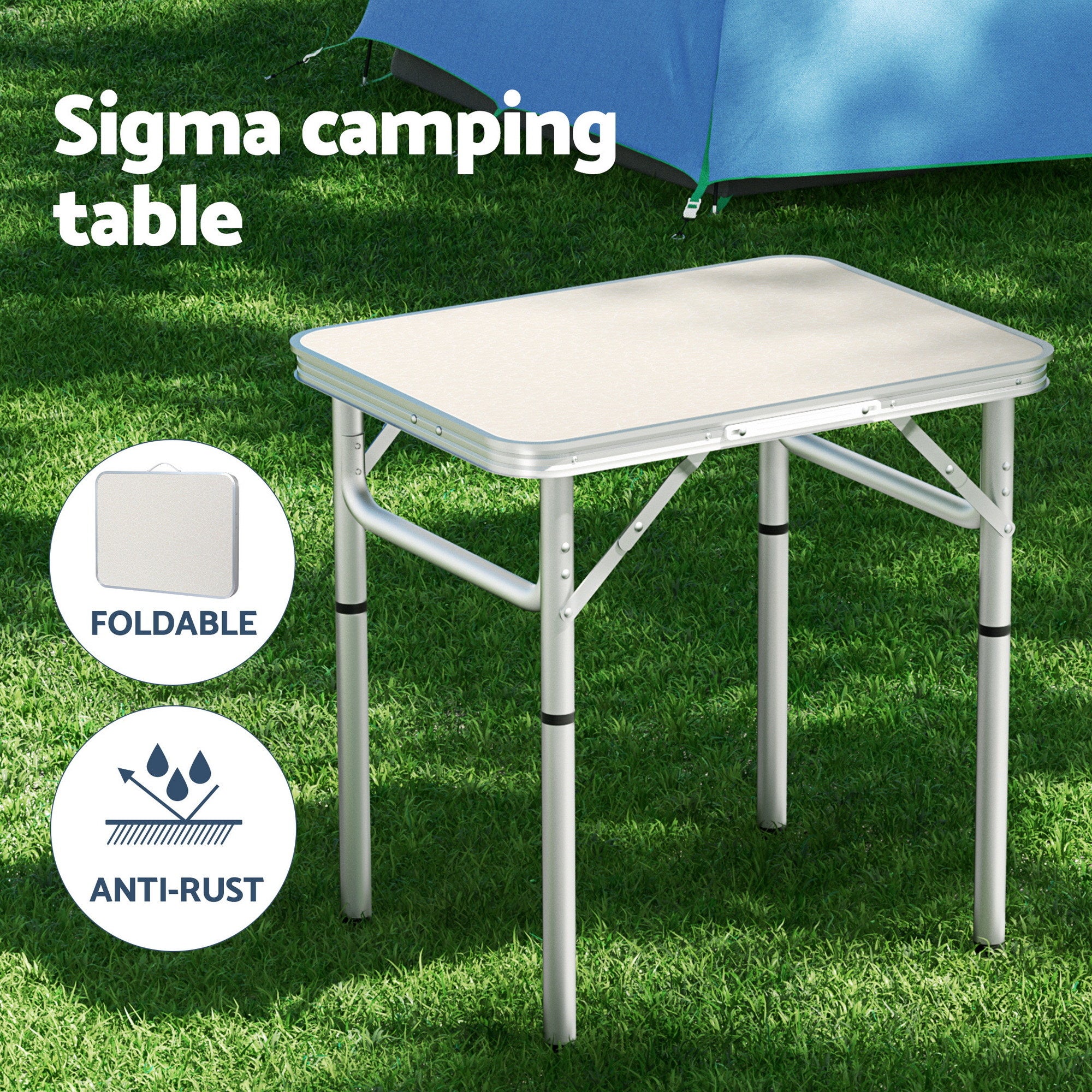 Weisshorn 3pc Camping Table Chair Set Outdoor Folding Aluminium Portable Picnic