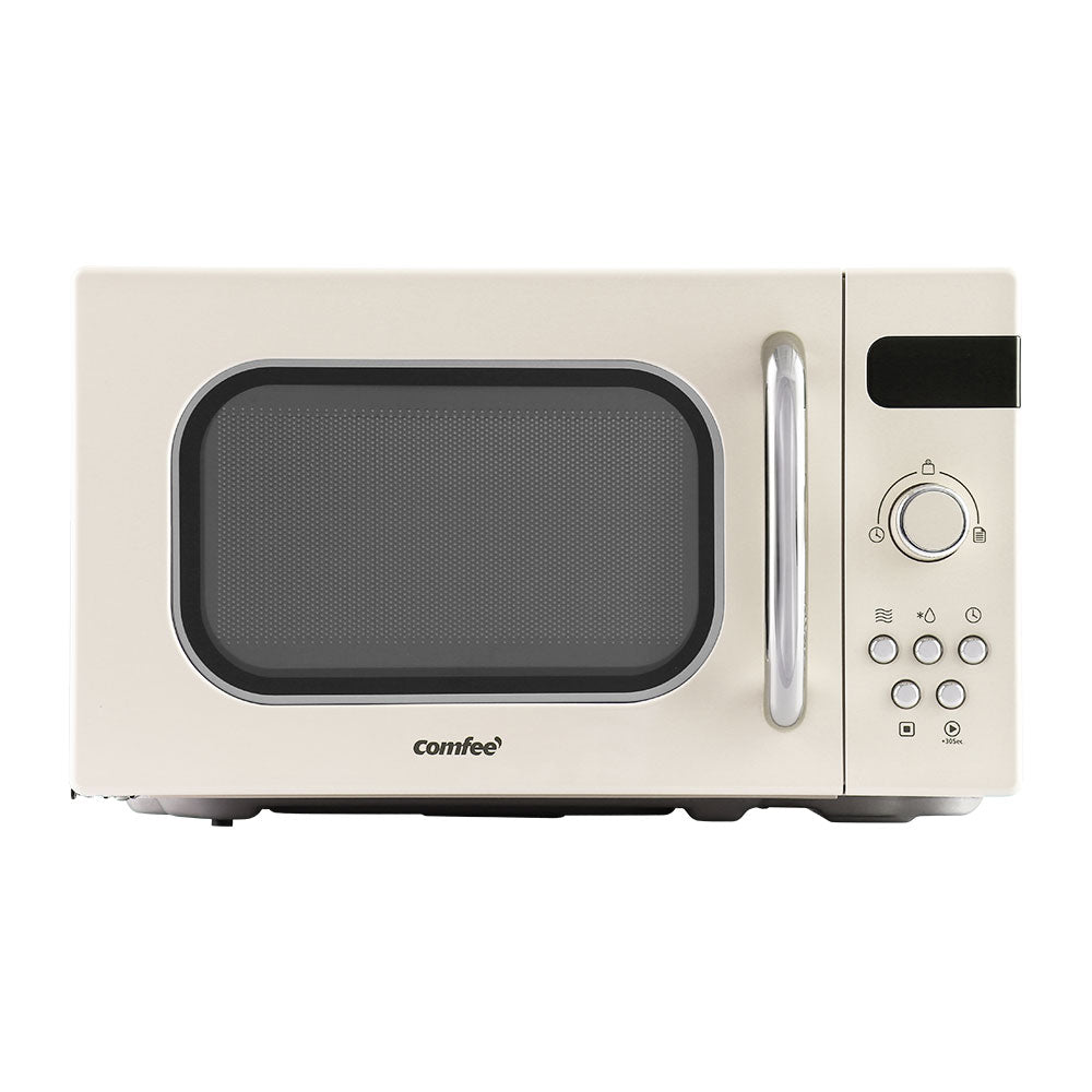 Comfee 20L Microwave Oven 800W Cream Retro Design