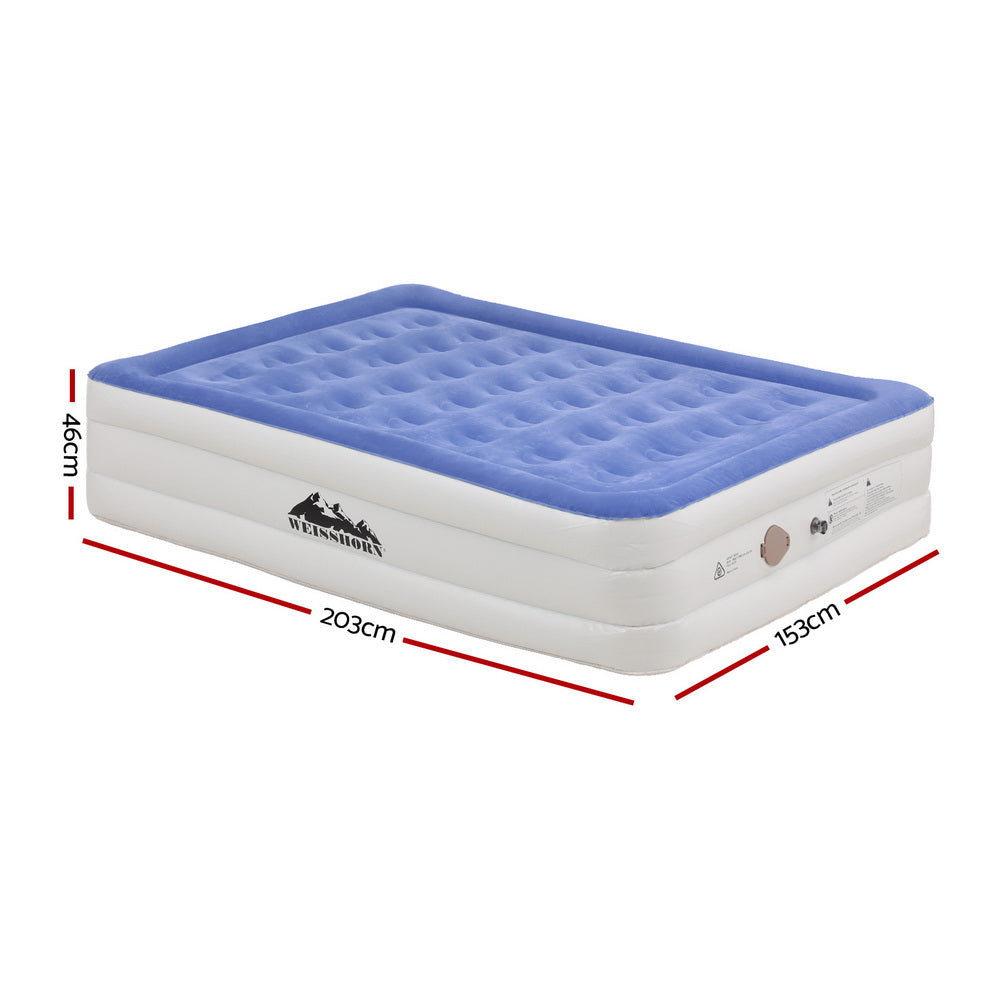 Quick Inflating Queen Air Mattress, Flocked Surface - Weisshorn