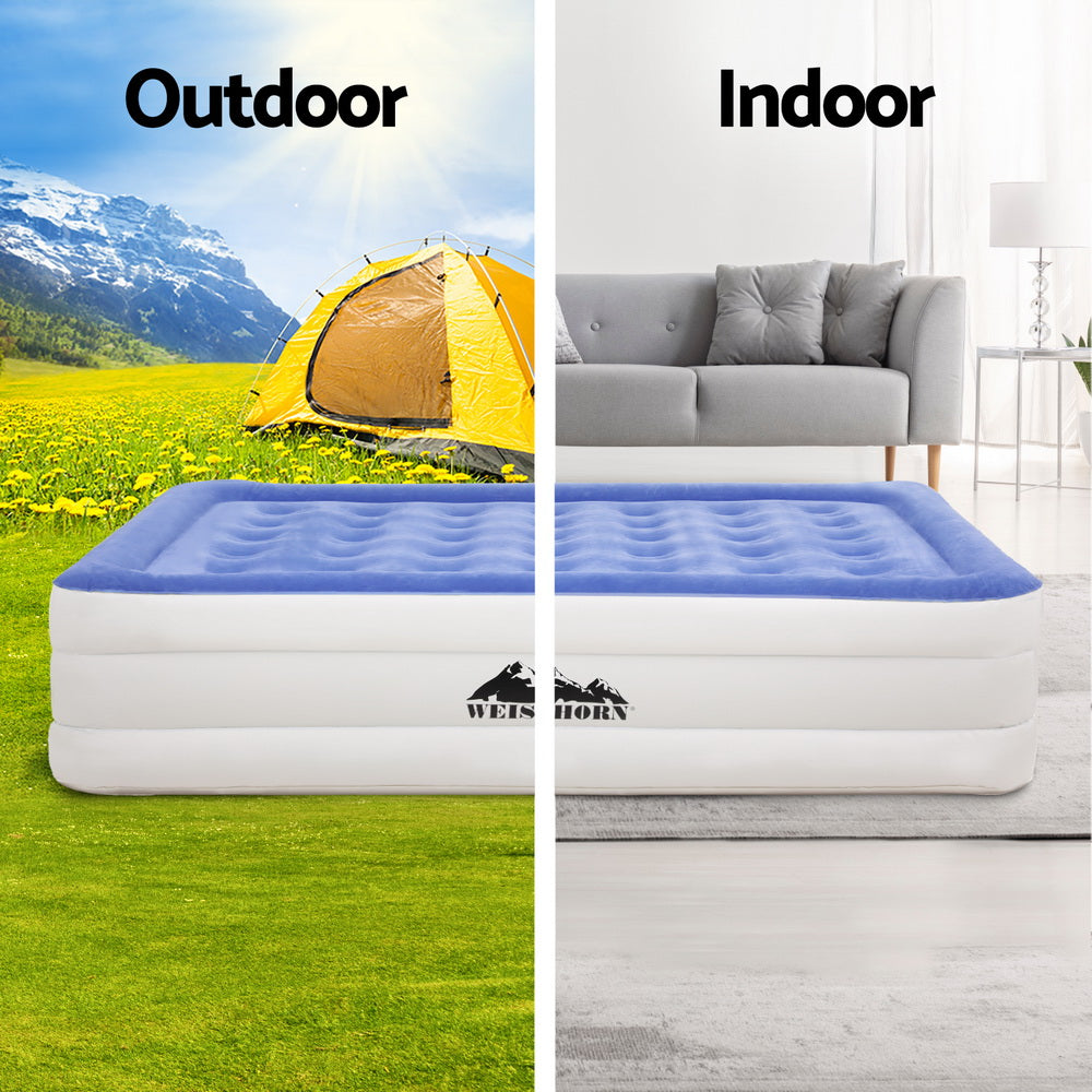 Quick Inflating Queen Air Mattress, Flocked Surface - Weisshorn