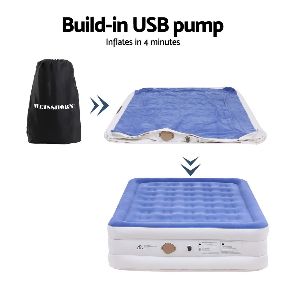 Weisshorn Queen Air Mattress Inflatable Bed 46cm Cube