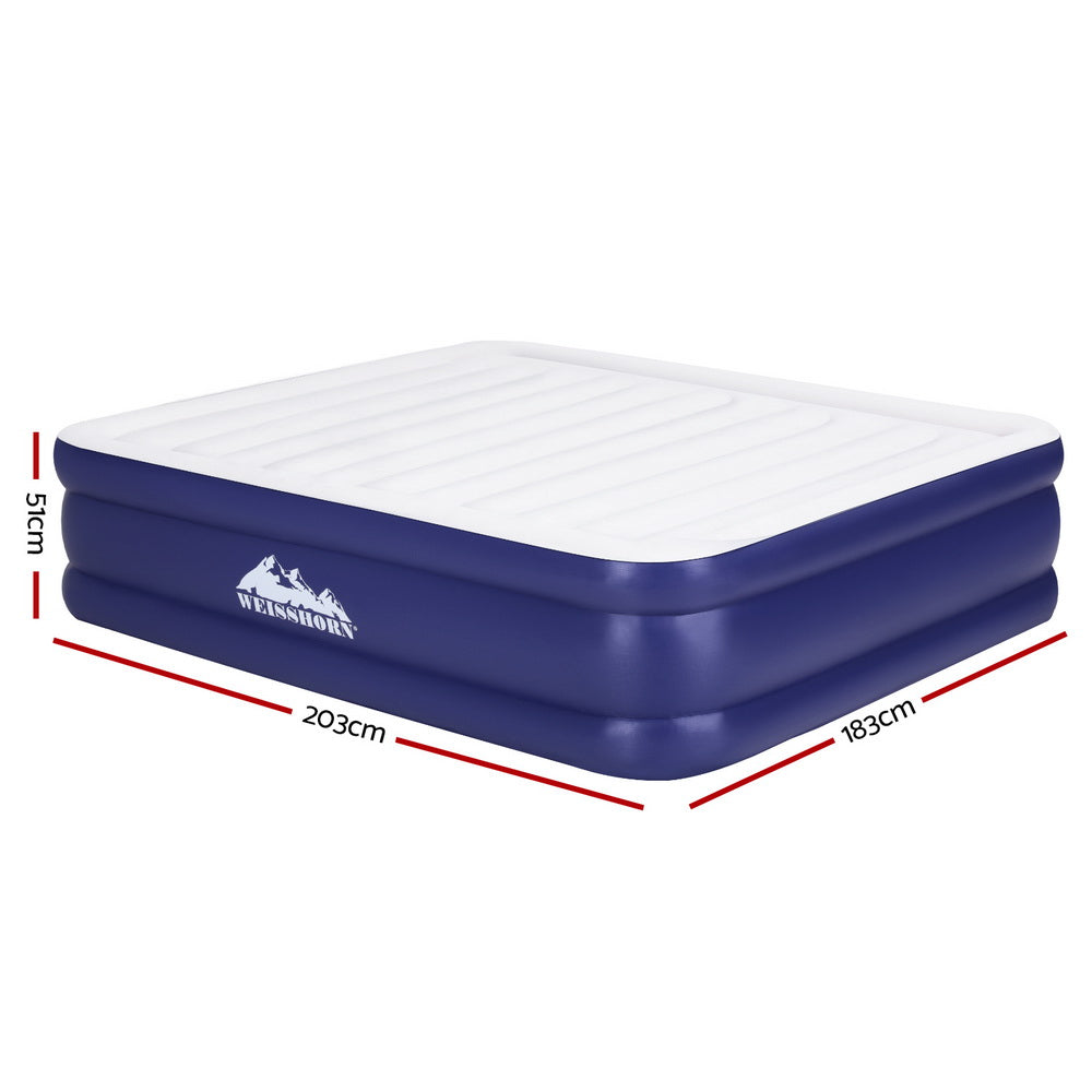 King Air Mattress 51cm Flocked Vinyl with AC Pump Weisshorn