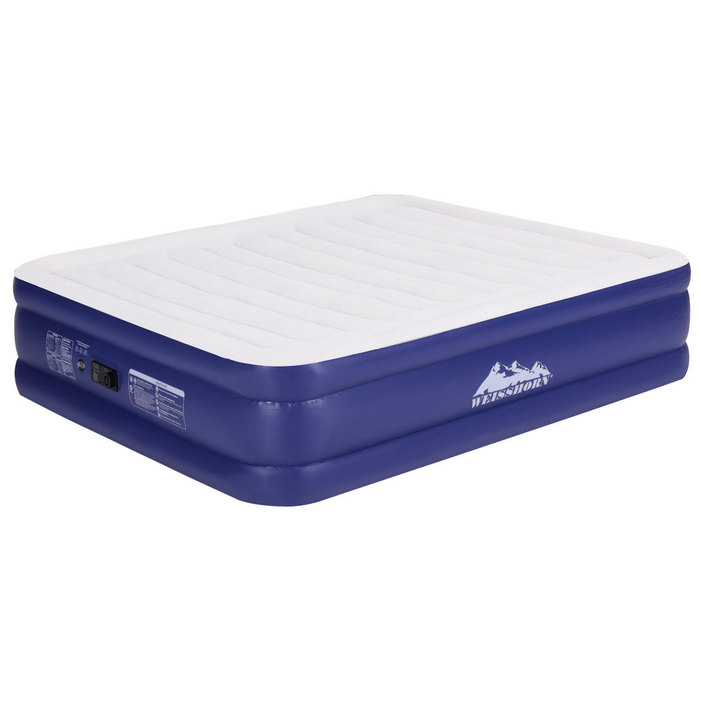 King Air Mattress 51cm Flocked Vinyl with AC Pump Weisshorn