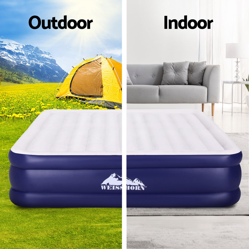 Weisshorn King Air Mattress Inflatable Bed 51cm Flocked Surface