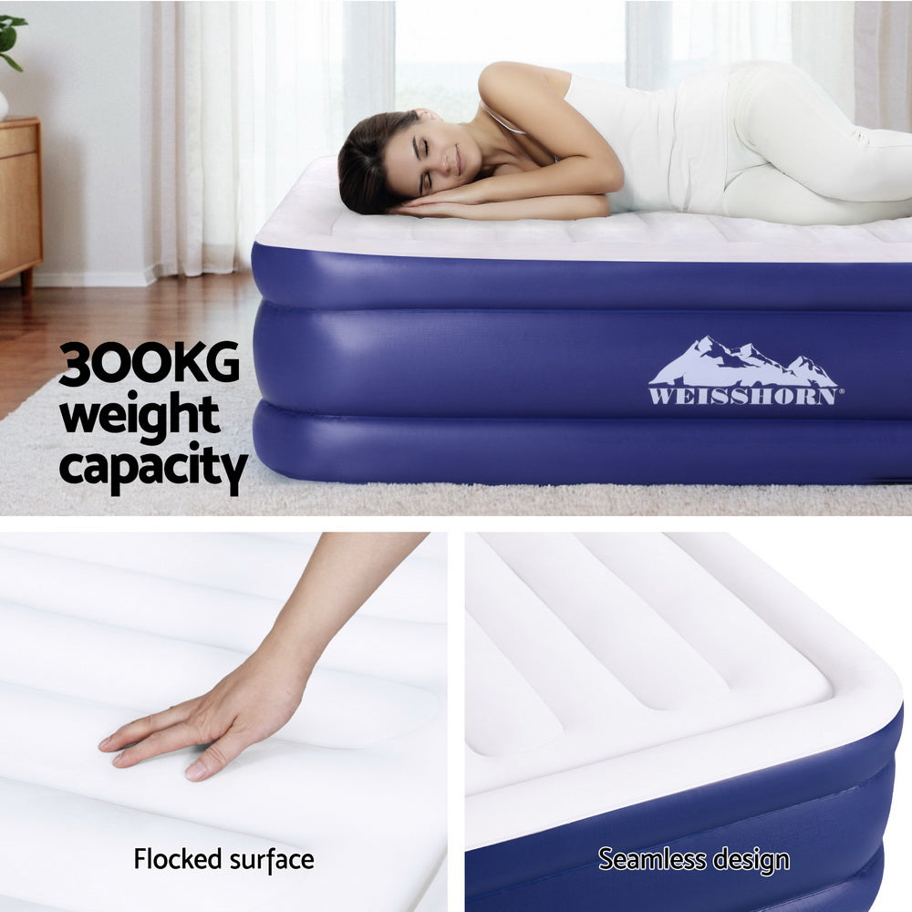 Weisshorn Queen Air Mattress Inflatable Bed 51cm Flocked Surface