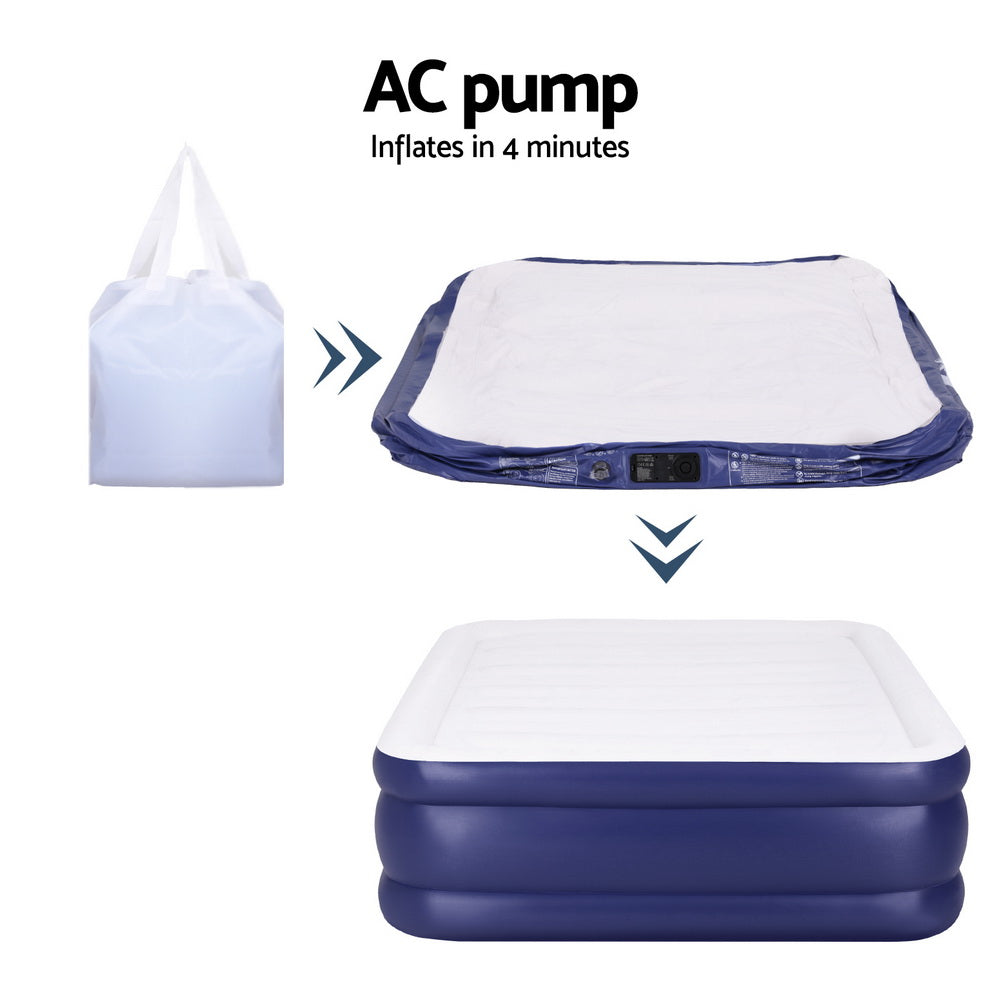 Flocked Queen Air Mattress 51cm with AC Pump Weisshorn