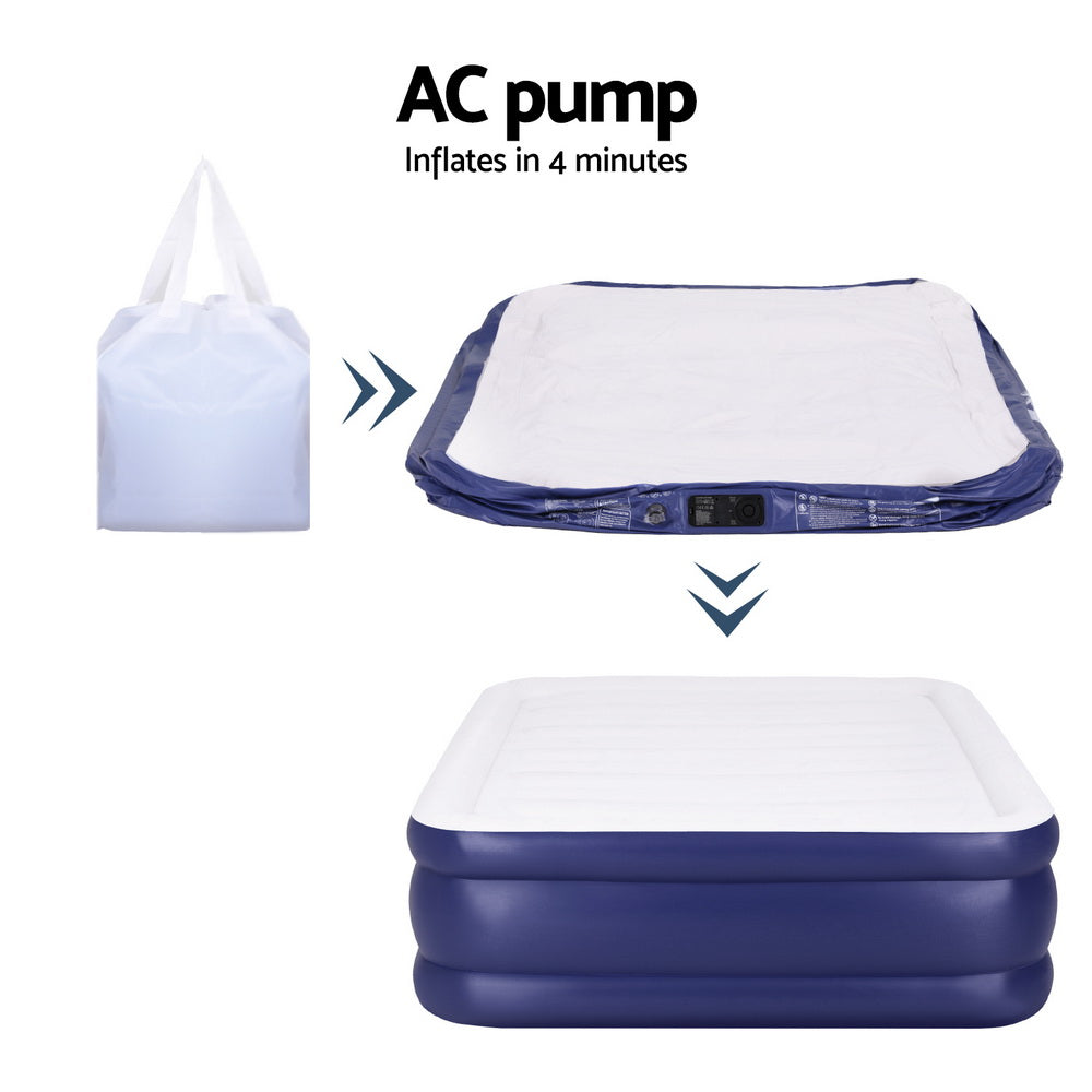 Weisshorn Queen Air Mattress Inflatable Bed 51cm Flocked Surface