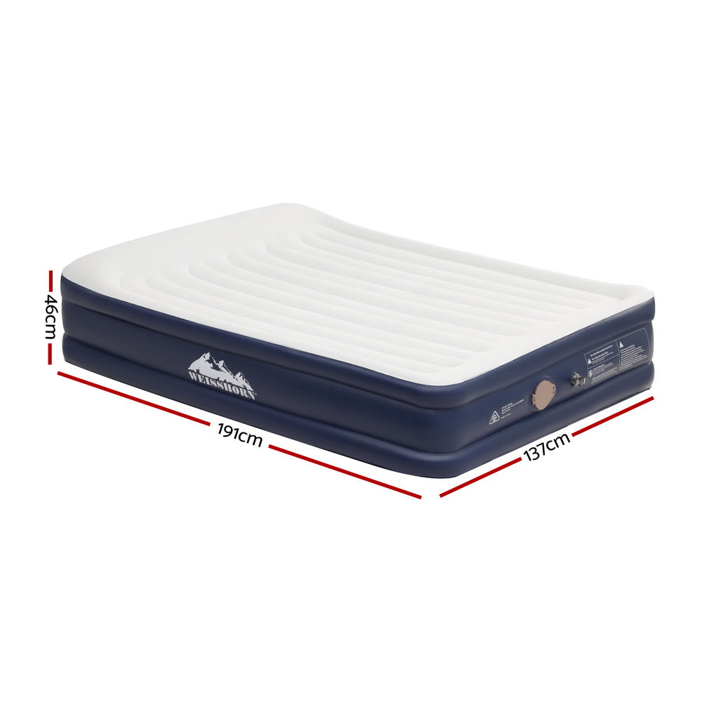 Weisshorn Double Air Mattress Inflatable Bed 46cm Flocked Surface