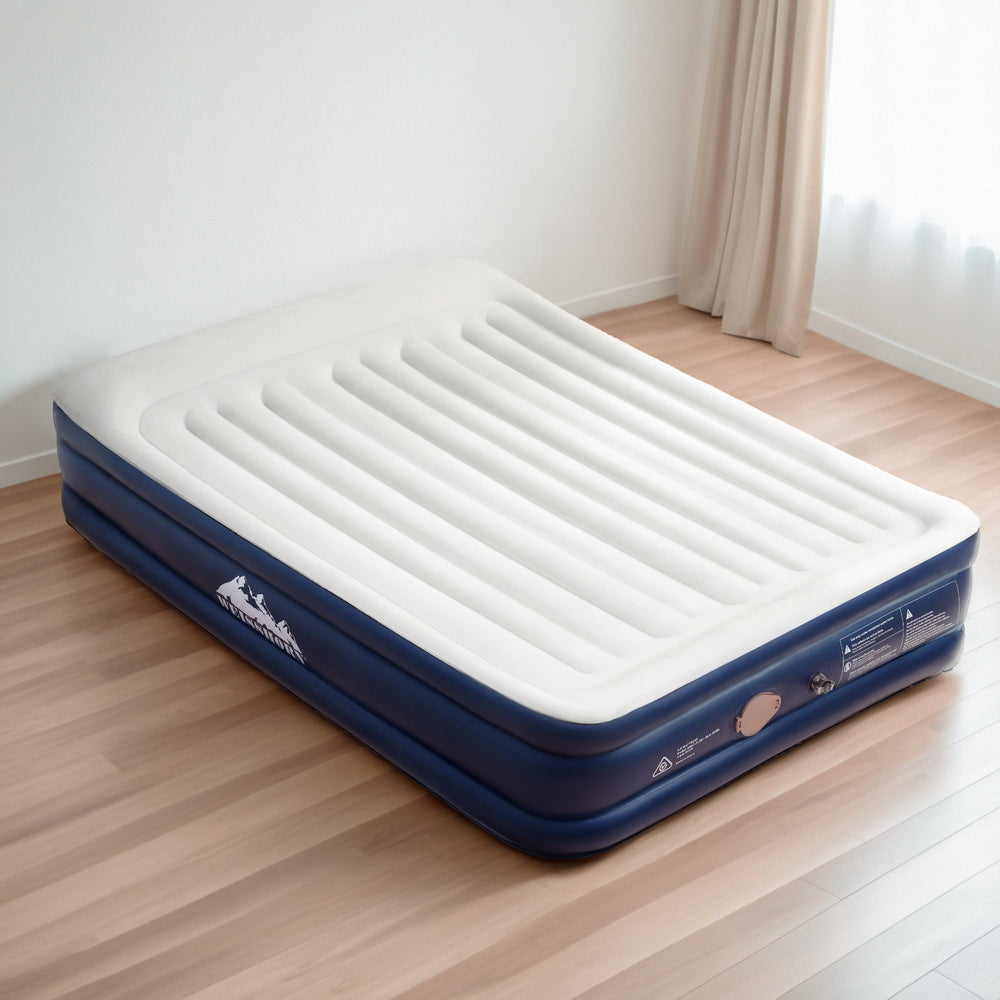 Weisshorn Double Air Mattress Inflatable Bed 46cm Flocked Surface
