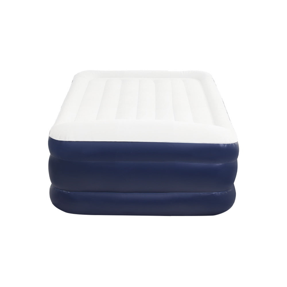 Flocked 46cm PVC Single Air Mattress with Pump | Weisshorn