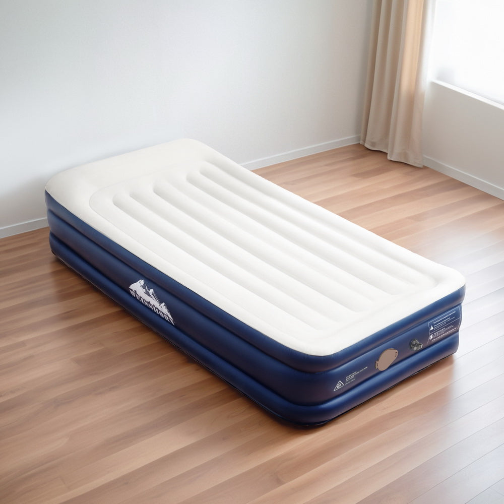 Flocked 46cm PVC Single Air Mattress with Pump | Weisshorn