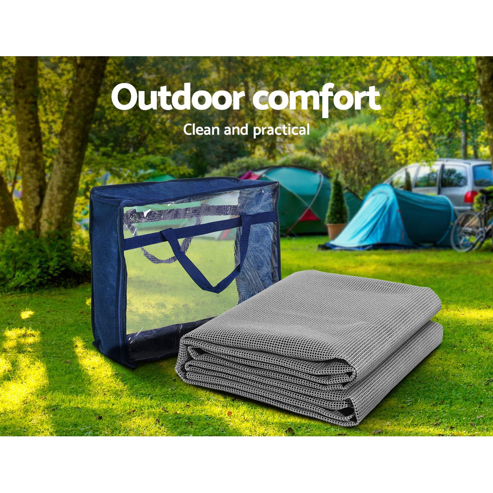 Weisshorn 3x2.5m Caravan Camping Annex Matting 2pcs Grey
