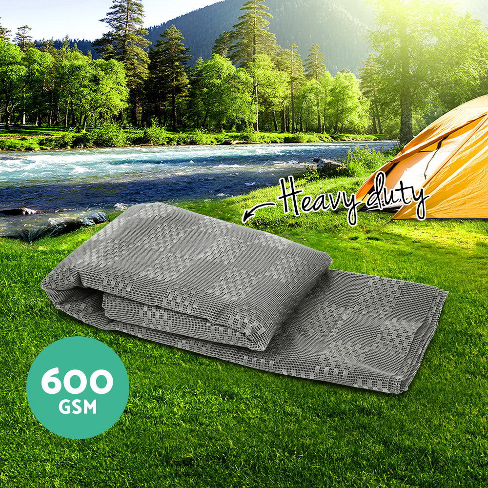 Weisshorn 5m x 2.5m Caravan Camping Annex Matting 600GSM Grey