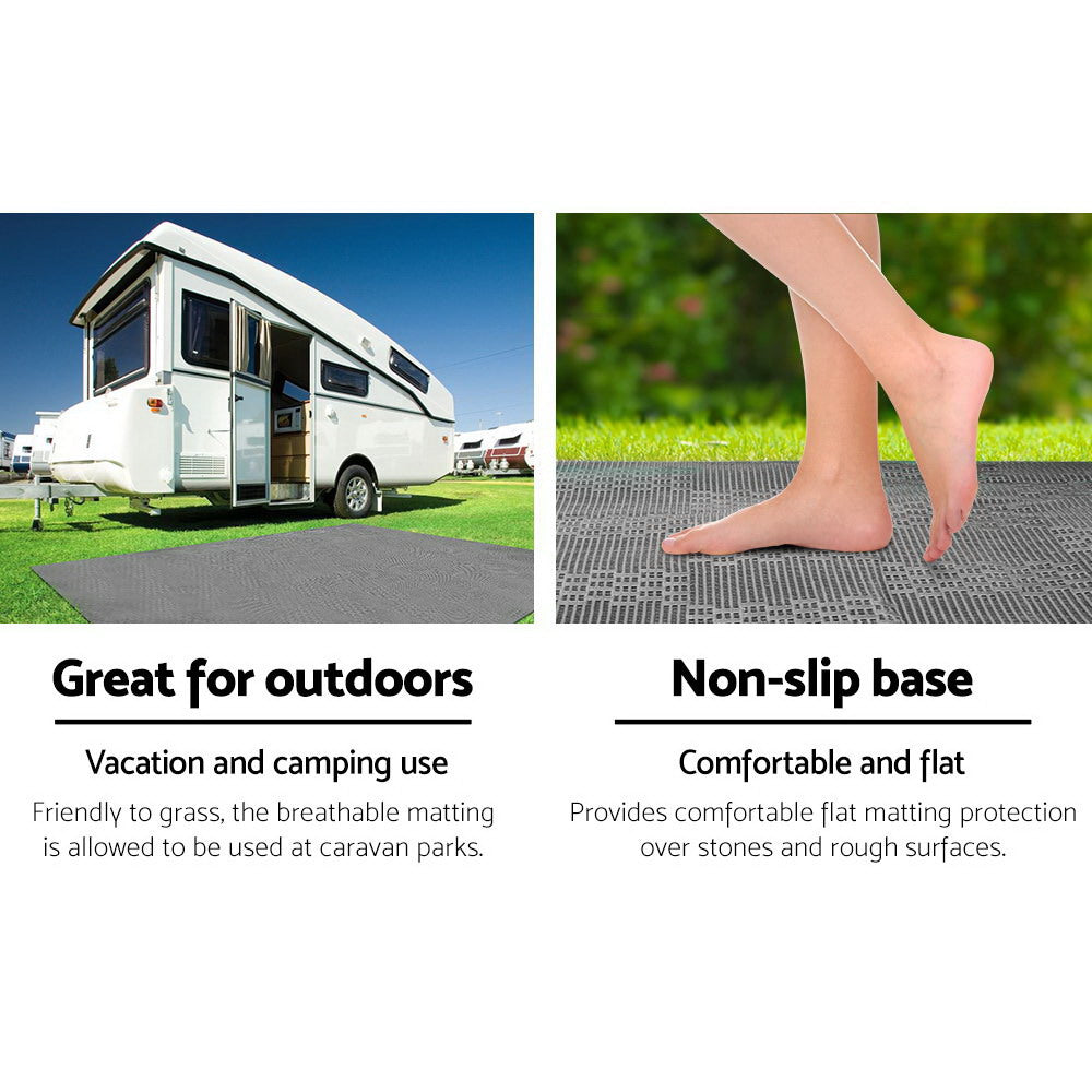 Weisshorn 5m x 2.5m Caravan Camping Annex Matting 600GSM Grey