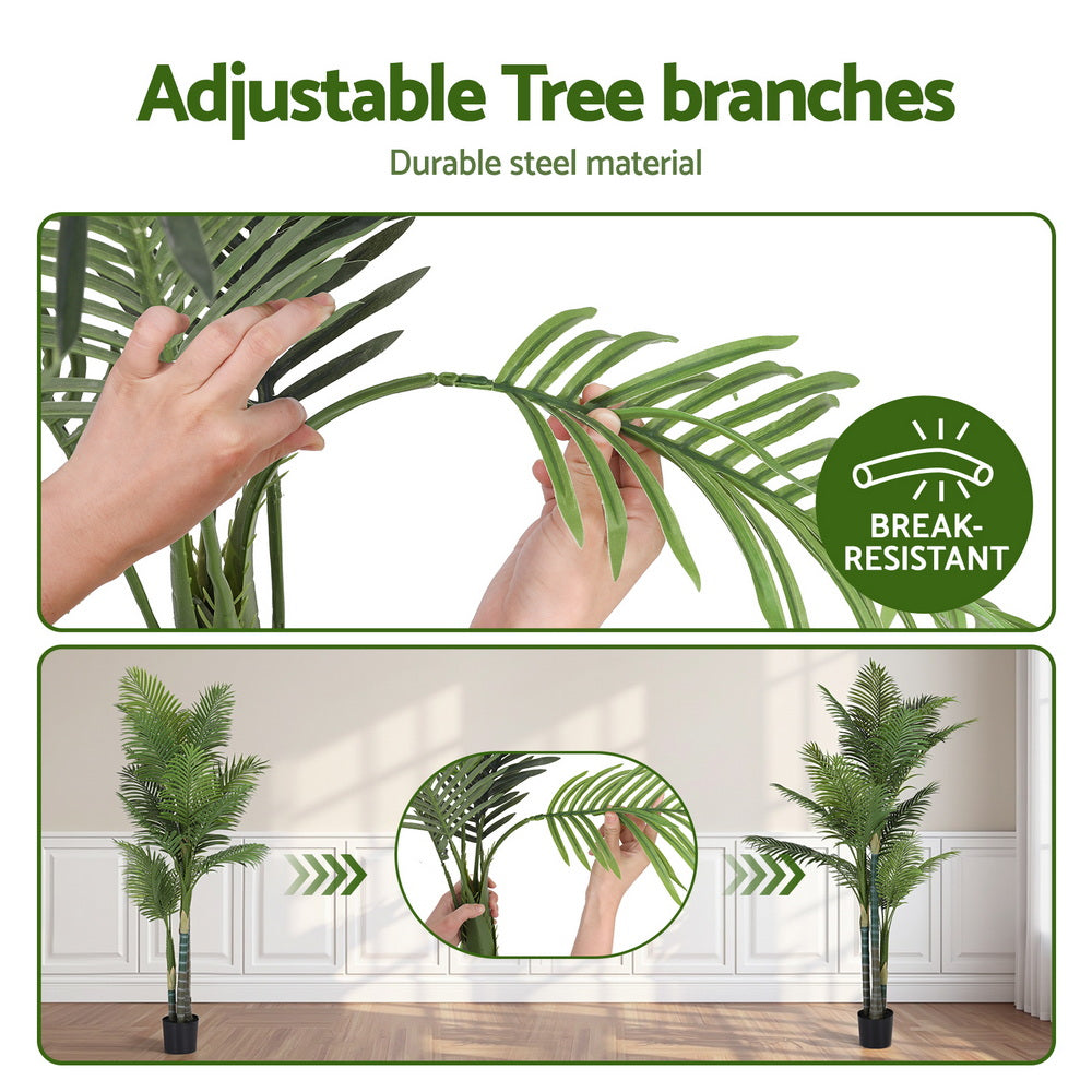 Artiss 180cm Artificial Palm Tree Faux Trees Indoor Decor Artificial Plants Lifelike Plant 1.8M