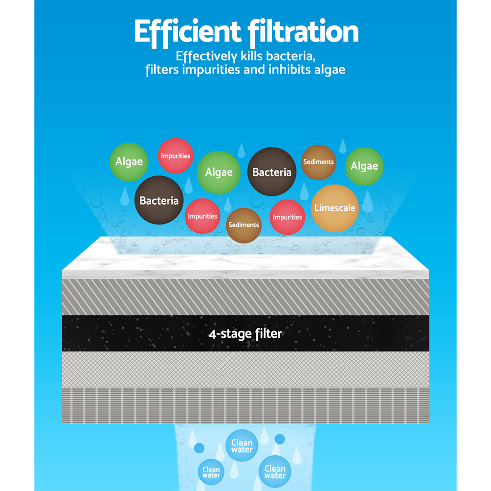 Giantz 2400L/H External Canister Aquarium Filter UV Steriliser