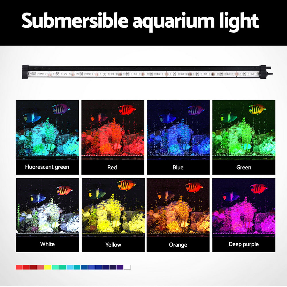 i.Pet 52CM Submersible LED Aquarium Bubble Light 16 Colours