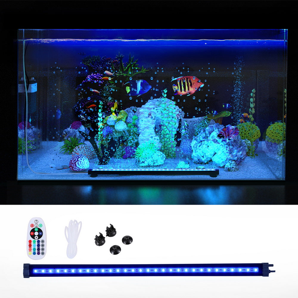 i.Pet 52CM Submersible LED Aquarium Bubble Light 16 Colours