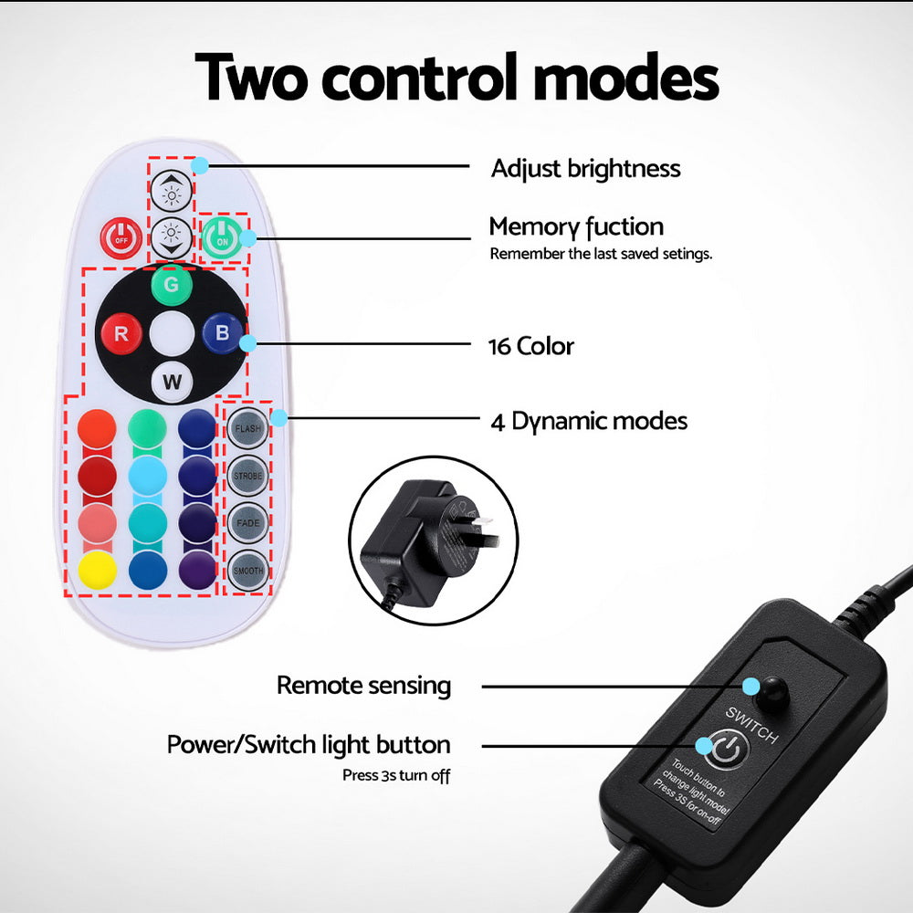 i.Pet 88CM Submersible Aquarium LED Bubble Light 16 Colours
